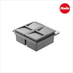 Hailo Abfallsammler 34 Liter 10000507 Separato M 600 2x17 L dunkelgrau für 60 cm Frontauszug