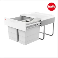 Hailo Abfallsammler 30 Liter 3644702 TR Swing Raumspar-Tandem-S grau für Spülenunterschrank