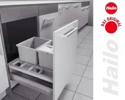 Hailo Abfallsammler 3620631 Separato K 35 Liter Einsatz Kunststoff hellgrau für 60 cm Frontauszug