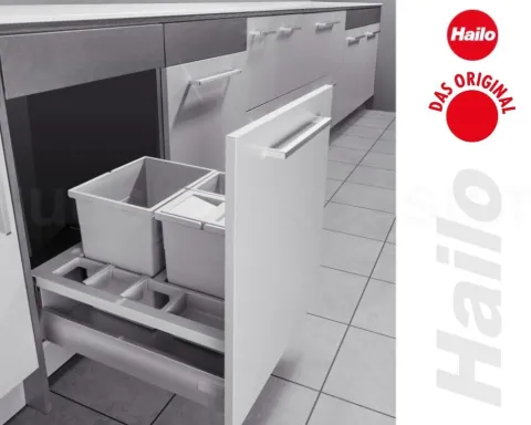 Hailo Abfallsammler 3620631 Separato K 35 Liter Einsatz Kunststoff hellgrau für 60 cm Frontauszug