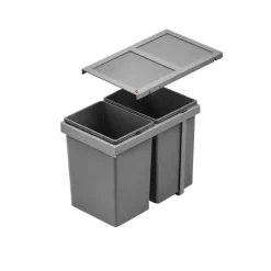 Hailo Abfallsammler 3669001 Tandem 30 Liter dunkelgrau für 30 cm Frontauszug
