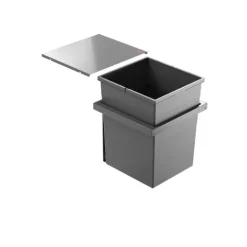 Hailo Abfallsammler 10000221 Triple XL Einbau-Abfalleinsatz 55 L Kunststoff/Metall dunkelgrau für 45 cm Schubkasten