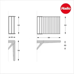 Hailo Anbau Wäschetrockner 3271901 klappbar 525 x 820 x 300 mm Metall weiß für 60 cm Schrank