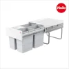 Hailo AS 3643141 Raumspar Tandem Abfallsammler 32 l hellgrau für Drehtür
