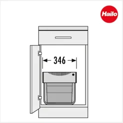 Hailo AS 3643141 Raumspar Tandem Abfallsammler 32 l hellgrau für Drehtür