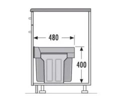 Hailo AS Terzett 3666133 Abfallsammler 3 x 10 L Kunststoff/Metall mit Kehrset