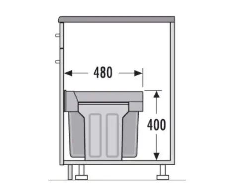 Hailo AS Terzett 3666133 Abfallsammler 3 x 10 L Kunststoff/Metall mit Kehrset