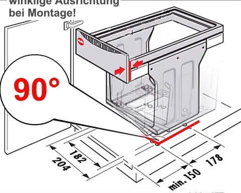 Hailo AS Terzett 3666133 Abfallsammler 3 x 10 L Kunststoff/Metall mit Kehrset
