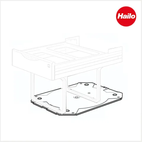 Hailo Drehteller 1907229 Rondo Comfort Ersatzteil Stahlblech weiß für Eckabfallsammler
