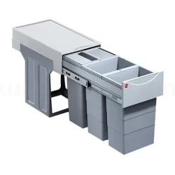 Hailo Einbau-Abfallsammler 30 L 3666841 Metall/Kunststoff hellgrau für Drehtürschrank