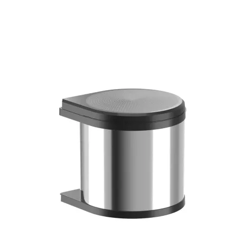 Hailo Einbau-Abfallsammler 12 L 3512031 Edelstahl/schwarz schwenkbar für Drehtürschrank