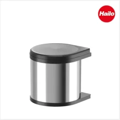 Hailo Einbau-Abfallsammler 12 L 3512031 Edelstahl/schwarz schwenkbar für Drehtürschrank