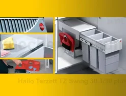 Hailo Einbau-Abfallsammler 30 L 3666831 Metall/Kunststoff hellgrau für Drehtürschrank