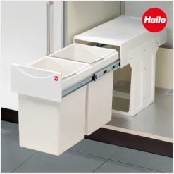 Hailo Einbau-Abfallsammler 30 L 3666001 Metall/Kunststoff weiß für Drehtürschrank