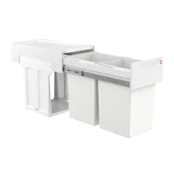 Hailo Einbau-Abfallsammler 30 L 3666001 Metall/Kunststoff weiß für Drehtürschrank