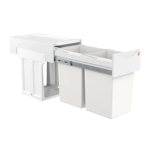 Hailo Einbau-Abfallsammler 30 L 3666001 Metall/Kunststoff weiß für Drehtürschrank