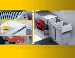 Hailo Einbau-Abfallsammler 30 L AS 3666801 Metall/Kunststoff hellgrau für Drehtürschrank