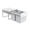 Hailo Einbau-Abfallsammler 36 L 3641121 Metall/Kunststoff hellgrau für Drehtürschrank