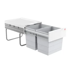 Hailo Einbau-Abfallsammler 36 L 3641121 Metall/Kunststoff hellgrau für Drehtürschrank