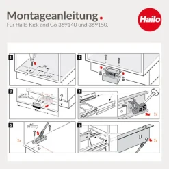 Hailo Fußpedal 3691501 Kick and Go Türöffner Euro Cargo mechanisch Edelstahloptik