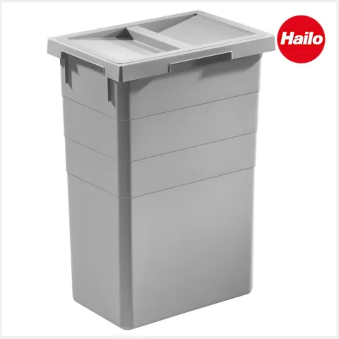Hailo Inneneimer 1014169 38 L mit Deckel 1128339 Kunststoff hellgrau Ersatzbehälter für Euro-Cargo