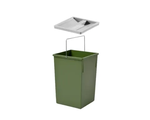 Hailo Inneneimer 1073259 15 Liter Ersatzbehälter Tandem mit Deckel Kunststoff grün Küche