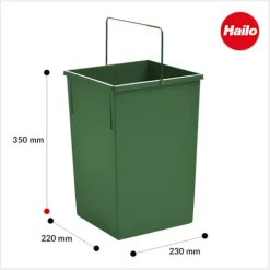 Hailo Inneneimer 1073259 15 Liter Ersatzbehälter Tandem mit Deckel Kunststoff grün Küche