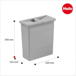 HAILO Inneneimer 14 L 1075989 Abfalleimer Kunststoff hellgrau mit Deckel für Cargo-Soft