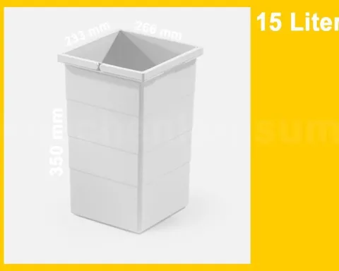 Hailo Inneneimer 15 Liter 1129949 Ersatzeimer Kunststoff dunkelgrau mit 2 Henkeln für Cargo