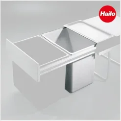 Hailo Inneneimer 18 Liter 1086249 Ersatzeimer Kunststoff hellgrau mit Henkel für Raumspar-Tandem