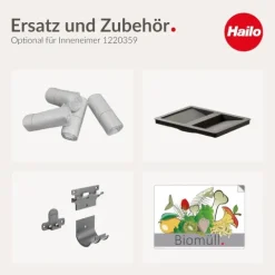 Hailo Inneneimer 13 Liter 1220359 Ersatzeimer Kunststoff basaltgrau mit Deckel für Cargo-Synchro