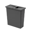 Hailo Inneneimer 1134669 mit Deckel 12 Liter Kunststoff dunkelgrau 320 x 141 x 350 mm