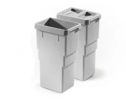 Hailo Inneneimer Paar 1107229 hellgrau 2x 13 Liter mit Deckel 1107239