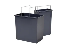 Hailo Inneneimer Paar 7+24 L Ersatzbehälter Kunststoff dunkelgrau mit Metallhenkel für Tandem 3666111