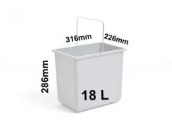 Hailo Inneneimer Paar 2 x 18 Liter 1086239 1094079 Kunststoff schwarz grau für Raumspar-Tandem