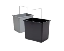 Hailo Inneneimer Paar 2 x 18 Liter 1086239 1094079 Kunststoff schwarz grau für Raumspar-Tandem