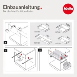 Hailo Multideckel 1109748 Tablarboden 60 cm Schrank mit Führung Kunststoff hellgrau