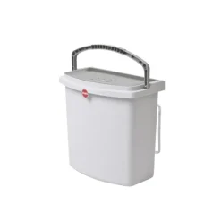 Hailo Multifunktionseimer 12 l 1068099 Kunststoff hellgrau mit Deckel und Wandhalter für Küche Bad Reinigung