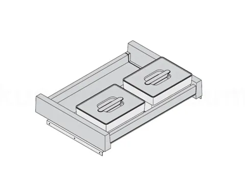 Hailo On-Top 3205601 Einbau Mülltrennsystem 60 cm Auszug 2x 4 Liter Abfallbehälter mit Deckel