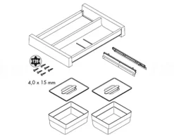 Hailo On-Top 3205601 Einbau Mülltrennsystem 60 cm Auszug 2x 4 Liter Abfallbehälter mit Deckel