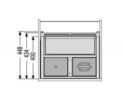 Hailo On-Top 3205601 Einbau Mülltrennsystem 60 cm Auszug 2x 4 Liter Abfallbehälter mit Deckel