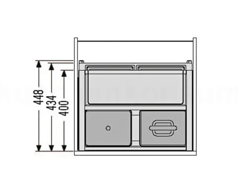 Hailo On-Top 3205601 Einbau Mülltrennsystem 60 cm Auszug 2x 4 Liter Abfallbehälter mit Deckel