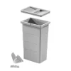 HAILO ReadyBin 1075965 Inneneimer 10 l 226x160x350 mm Kunststoff hellgrau mit Wandhalter