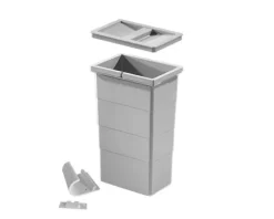 HAILO ReadyBin 1075965 Inneneimer 10 l 226x160x350 mm Kunststoff hellgrau mit Wandhalter
