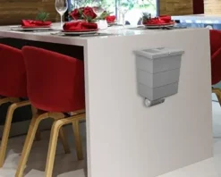 HAILO ReadyBin 1075965 Inneneimer 10 l 226x160x350 mm Kunststoff hellgrau mit Wandhalter
