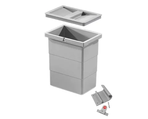HAILO ReadyBin Inneneimer 7 L 1102435 Eimer-Anbau-Set Kunststoff hellgrau mit Wandhalter