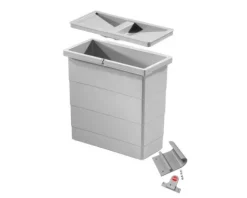 HAILO ReadyBin Inneneimer 12 L 1102445 Eimer-Anbau-Set Kunststoff hellgrau mit Deckel und Wandhalter