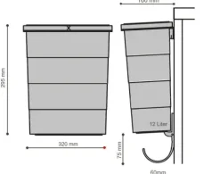 HAILO ReadyBin Inneneimer 12 L 1102445 Eimer-Anbau-Set Kunststoff hellgrau mit Deckel und Wandhalter