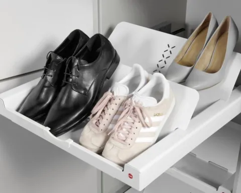 Hailo Shoe Rack 3271661 Schuhschrank Einsatz 496 x 356 x 158 mm Metall weiß für 60 cm Schrank