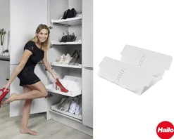 Hailo Shoe Rack 3271661 Schuhschrank Einsatz 496 x 356 x 158 mm Metall weiß für 60 cm Schrank